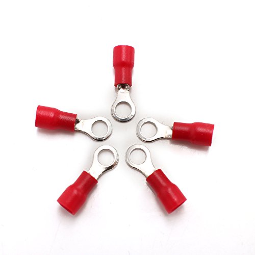 CREATORELE 110pcs ring terminal set Copper Crimp Connector Insulated Cord ring End Wire terminals connector Assortment Kit Cable Wire Connector Crimp Spade