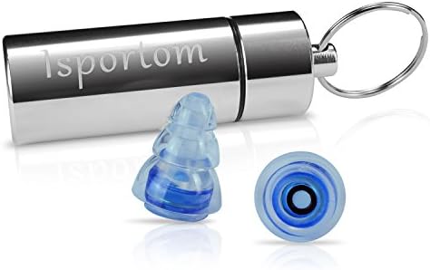 Isportom Concerts Earplugs for Musicians High Fidelity Earplugs Case Aluminum with Reusable Ultra Soft Flanged Ear Plugs for Motorcycles, Travel
