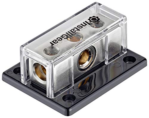 InstallGear 0/2/4 AWG Gauge Power Distribution Block 1/0 Gauge in to (2) 4/8 Gauge Out