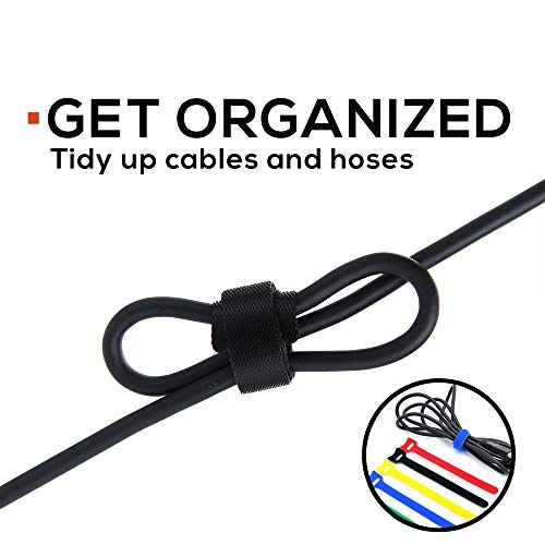 50 PCS Reusable Cable Ties,Multi-Purpose Cord Management,Fastening Hook Loop Cord Ties,Wire Organizer Cord Rope Holder 6 Inch Multicolor - Thumbnail 2