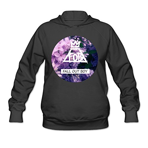 CYANY FOB Rock Band Music Logo FLORAL Women's Funny Hoodies Sweater MBlack