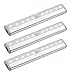 Moreplus Motion Sensor Lights, 10 LED Battery Operated Portable Wireless Motion Nightlight Stick-on with Magnetic Strip for Cabinet Night Stairway Closet Light Bar (White, 3 Pack)