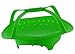Silicone Vegetable Steamer - Anti-Slip Premium Quality Silicone Steamer Basket With Handles for Healthy Cooking, Veggies, Seafood, Fruits. Instant Pot Basket. Easy to Clean. Green