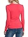 ANGVNS Women's Long Sleeve Off shoulder Letter Print Tops T-shirt (L, Solid Blue)