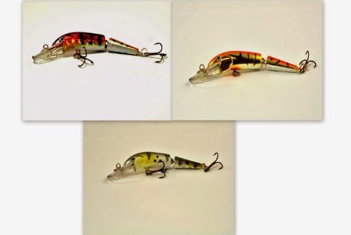 Sigi Pack of 3 crankbaits fishing lures for bass, walleye, trout - clearance items (Broken Tail)