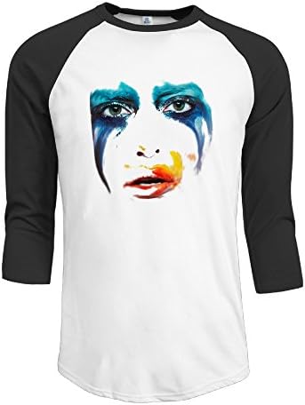 Men Lady Gaga Gaga Jumbo Painted Face Baseball Raglan Shirts 3 Quarter Sleeve Tee