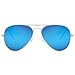 JETPAL Men & Womens Aviator UV400 Sunglasses - Non Polarized Blue Mirror Lens Silver Frame
