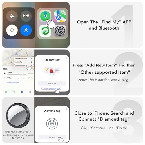 QCOQ Air Tracker Tags-4 Pack | Bluetooth Trackers Work with Apple Find My (iOS Only) with Mini Protective Case/Keychain/Lanyard, Item Finders for Luggage/Key/Suitcases, Replaceable Battery, Black
