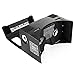 Black Google Cardboard Kit with Straps by D-scope Pro 3D Virtual Reality Compatible with Android & Apple Easy Setup Instructions Machine Cut Quality Construction 45mm Lenses HD Visual Experience