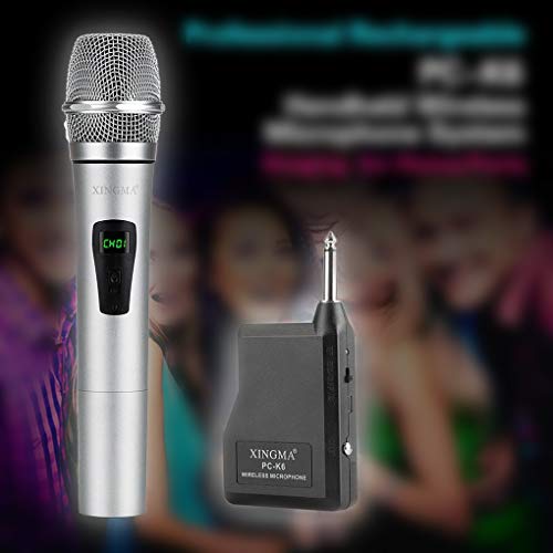 Tralntion XINGMA PC-K6 Portable Rechargeable LED Wireless Microphone Dynamic Handheld Karaoke Mic VHF with Receiver for KTV/Speech - Thumbnail 4