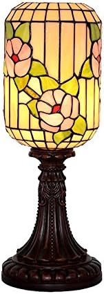 Edward Eric Chinese Antique Lanterns Table Lamps Glass Creative Study Table Lamps Hotel Rooms Bedroom Bedside Lamps (color : Pink Peach Flower)