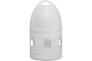 Gralara Pigeon Water Dispenser Feeder 10L Water Bottle Water Pot Container Waterer with Handle Bird Water Drinker for Chicken Parrot Duck Parakeet, White