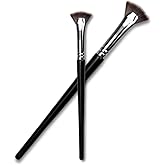 TEONEI Fan Mascara Brushes Eyelash Eyebrow Brush Makeup Brushes Eye Lashes Makeup Tools Eyelash Brush Eyebrow Brushes Eye Shadow Brushes,2Pcs (Plastic Handle)