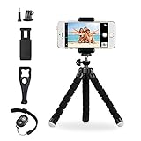 Phone Tripod Stand,Octopus Adjustable Phone Tripod Holder with Universal Clip and Remote Shutter Release for Gopro ipad and Any Smartphones