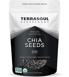 Terrasoul Superfoods Organic Black Chia Seeds, 2.5 Pounds
