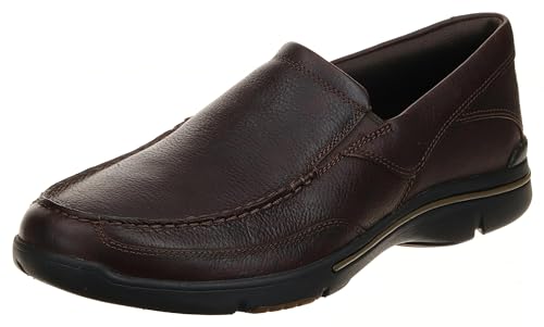 Rockport mens Eberdon loafers shoes, Dark Brown Leather, 7.5 Wide US