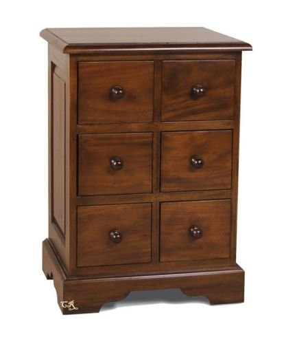 White Star Solid Mahogany Wood 6 Drawer Cd Chest Amazon Co Uk