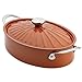 Rachael Ray Cucina Hard Porcelain Enamel Nonstick Covered Oval Sautéuse, 5-Quart, Pumpkin Orange