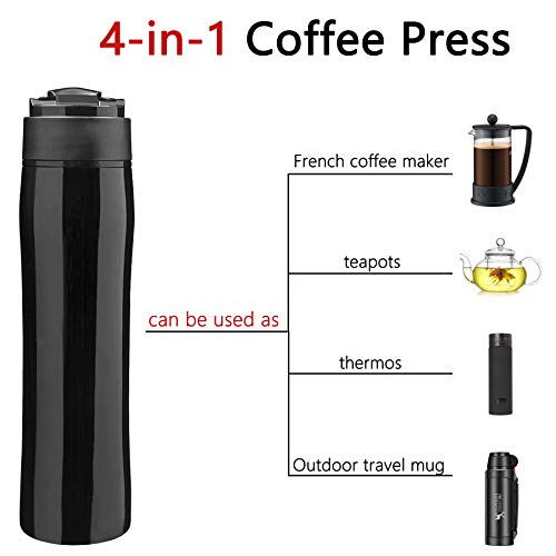 Cafetera portátil, cafetera para acampar, prensa francesa, taza