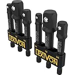 LEXIVON-2-Pack-Impact-Grade-Socket-Adapter-Set-3-Extension-Bit-With-Holder-3-Piece-14-38-and-12-Drive-Adapt-Your-Power-Drill-To-High-Torque-Impact-Wrench-LX-101X2