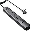TROND Power Strip Surge Protector Flat Plug, 4 AC Outlets & 4 USB Ports, 6ft Long Extension Cord, 1440 Joules, Wall…