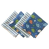 FUN KINS Funkins Reusable Cloth Napkins for Kids | Lunch Boxes | Eco-Friendly | Machine Washable for Easy Care | Name Tag | Set of 4, 12