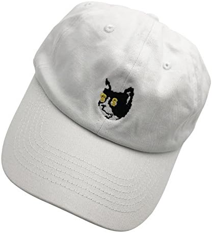 XYH Golf Cat Dad hats Baseball Cap Embroidered Adjustable Snapback Cotton Unisex White