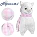 Alpacasso 17'' White Plush Alpaca, Cute Stuffed Animals Toys.(Scarf and Earmuff)