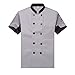 Chef Jackets Waiter Coat Short Sleeves Underarm Mesh Size US: XL Grey(Label:XXXL)