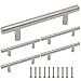 Gobrico Pack of 5 Stainless Steel Furniture Cabinet Pulls Dresser Handles T-bar Euro Style Kitchen Cupboard Door Knobs 128mm/5Inch Hole Centers
