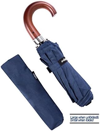 Vilapur Windproof Travel Umbrella Automatic Folding Golf Umbrellas Auto Open Close for Men/Women, Unbreakable Lightweight 10 Ribs Automatic Windproof Canopy Compact (Blue)