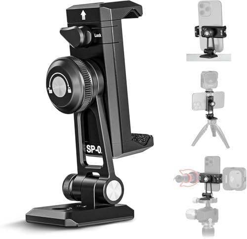 NEEWER スマホ三脚マウント コールドシュー付き クランプ式 三脚スマホホルダー SP-02