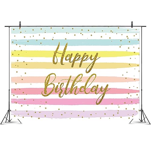 Action bloom 7x5ft Colorful Happy Birthday Backdrop
