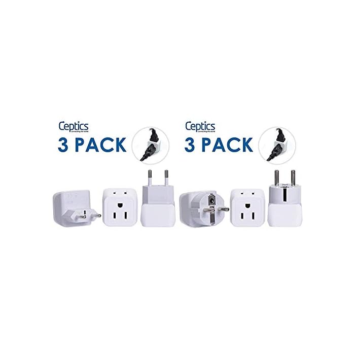 Buy European Travel Plug Adapter, Ceptics Europe Power Adaptor Charger