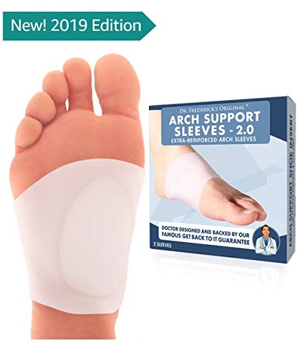 Dr. Frederick’s Original Arch Support Sleeves 2.0 – Doctor Developed Flat Foot Arch Supports – 2 Pieces – Small/Medium