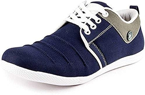 Casual Blue Button Canvas Stylish lace up Comfortable Shoes for Men