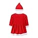 Baby Girls' Christmas Costume Dress Xmas Senta Claus Onesie Outfit Romper & Hat