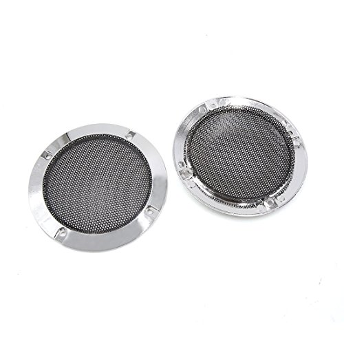 uxcell 2Pcs 4.9 Inch Chrome Plating Car Audio Woofer Subwoofer Mesh Cover Protector