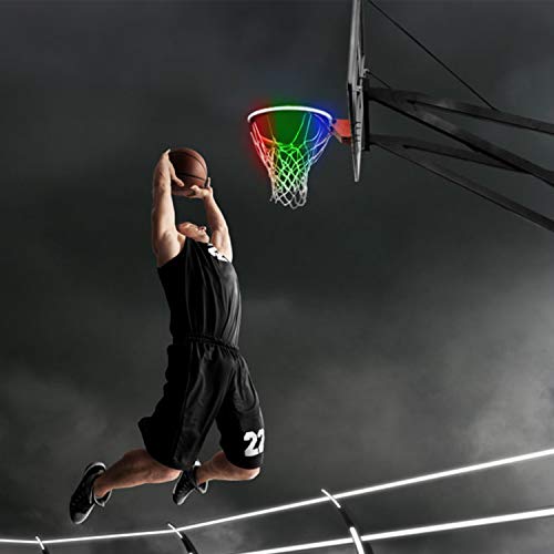 Gr8ware LED Basketball Hoop Lights - Glow-in-The-Dark Basketball Rim Waterproof LED Light Swish - Super Bright to Play at Night Outdoors - Ideal for Kids Adults Training Games 3 on 3