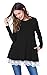 Taydey Women Lace Long Sleeve Tunic Top Casual Blouse With Pockets?Black XL