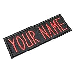 Lan Stang Personalized Custom Ghostbusters Name Tag Embroidered Patch 1.75Hx5W inches (Iron On, Red)