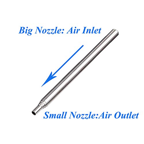 Terberl 6 Pieces Collapsible Stainless Steel Fire Bellow, Collapsible Outdoor Blow Fire Tube for Picnic Camping Hiking