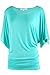 TL Womens Versatily Short Sleeve Boat Neck Dolman Drape Tops with Banded Bottom