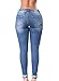 Lady Swain Women's Denim Rose Embroidered Destroyed Frayed Hem Skinny Jeans