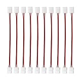3528 2 Pin LED Strip Jumper Connector - 10PCS iCreating 12V Single Color Solderless LED Light Strip Wire Tape Connectors for 8mm Wide Flexible SMD 3528 2835 Single Color LED Strip Lights