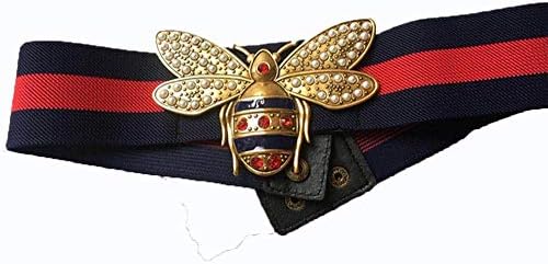 YWHYBelts Women Girls Cute Bee Belt Diamonds Beading Pearls Rainbow Striped Knitted Belts G Belt