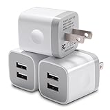 iPhone Charger, WITPRO Dual Port USB 2.1AMP Wall Charger Plug Power Adapter Charging Block for iPhone X/ 8/ 7/ 6 Plus SE 5S 5C 4S, Ipod, iPad (White) 3-Pack
