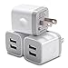 USB Wall Charger, WITPRO Dual Port USB 2.1AMP Wall Charger Plug Power Adapter Charging Block Compatible with iPhone X/ 8/7/ 6 Plus SE 5S 5C, Samsung, Moto, Huawei, Android Phones (White) 3-Pack