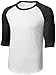 Joe's USA Mens or Youth 3/4 Sleeve 100% Cotton Baseball Tee Shirts-Youth XS to Adult 6X