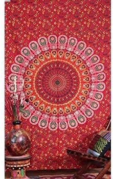 Jaipur Textile Blue Mandala Round Tapestry Round Boho Mandala Wall Hanging 72 Inches